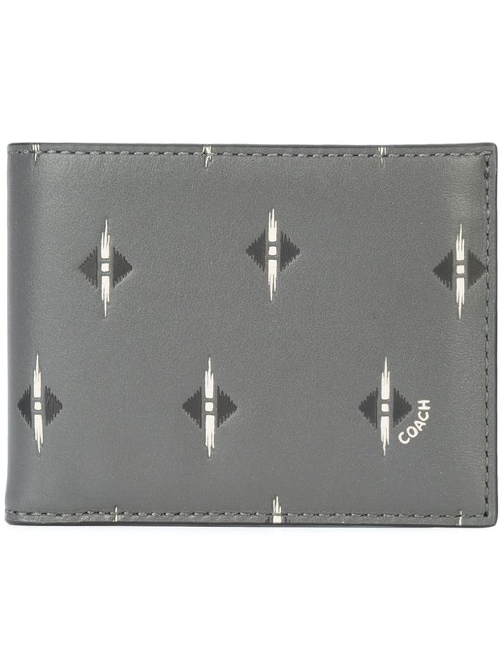 Coach Ikat Geo Print Billfold Wallet - Grey