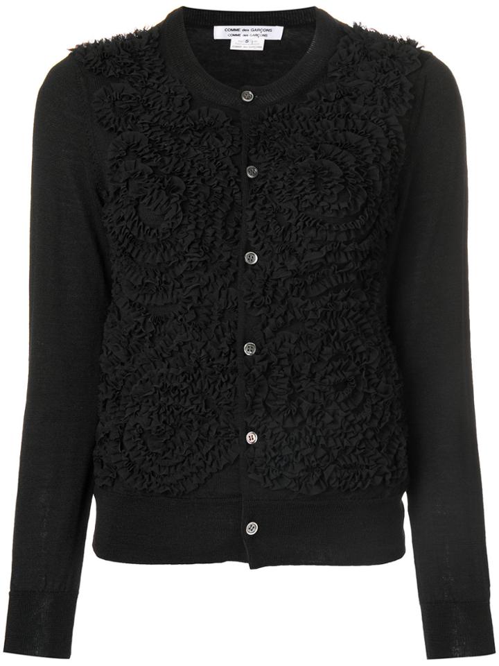 Comme Des Garçons Comme Des Garçons Ruched Front Cardigan - Black