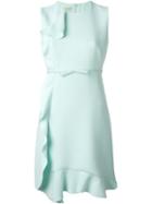 Giambattista Valli Ruffle Detail Dress, Women's, Size: 44, Blue, Viscose/cotton/polyimide/silk