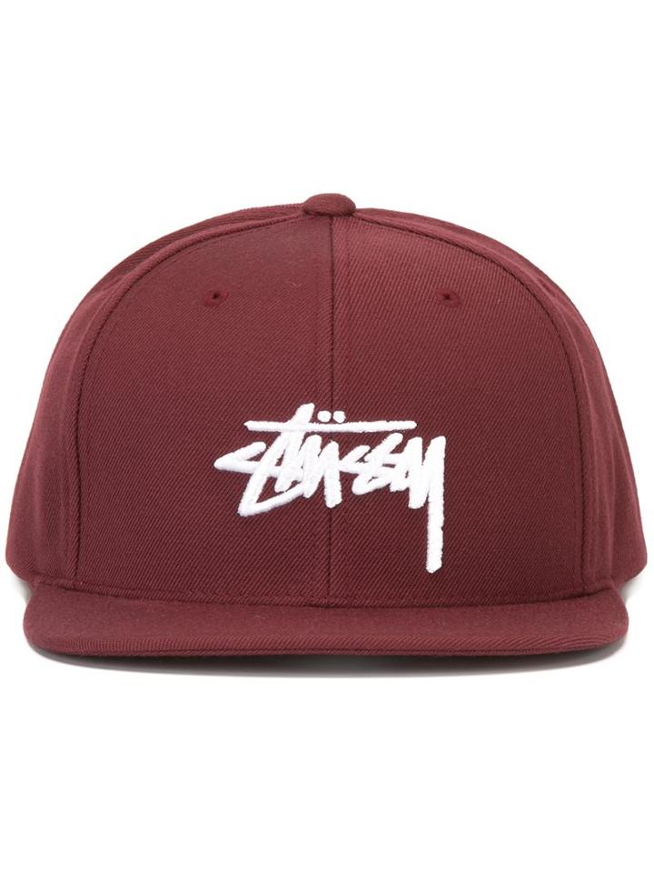 Stussy 'stock' Snapback Cap, Men's, Red, Acrylic/wool