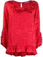 Guardaroba Loose Peplum Blouse - Red