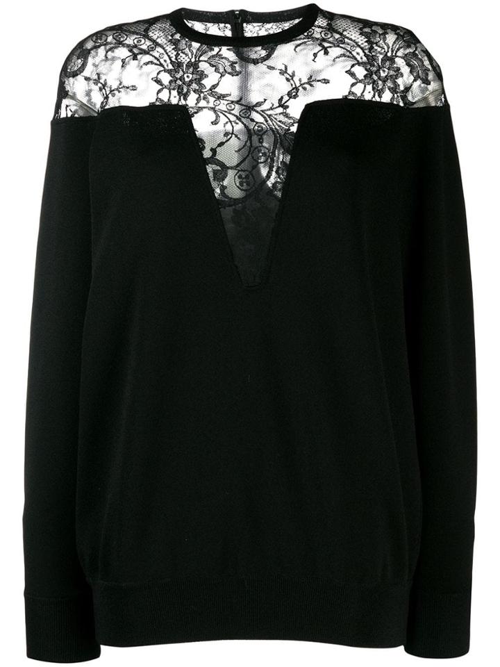 Givenchy Lace Panel Sweater - Black