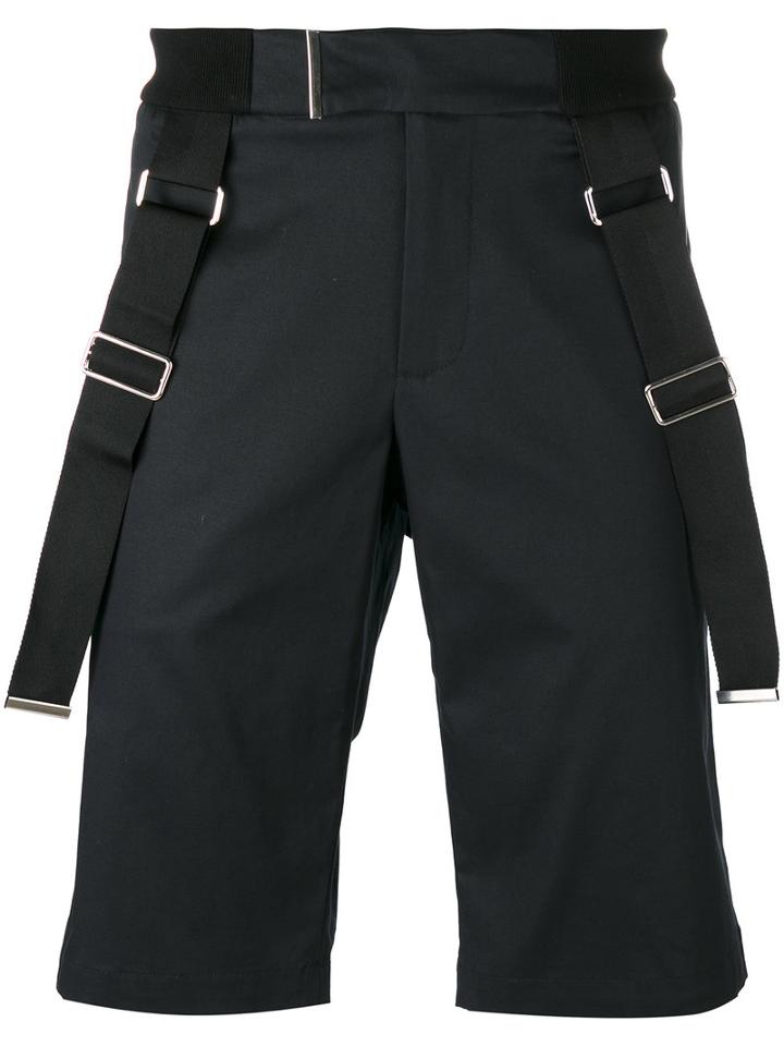 Les Hommes Strap Detail Shorts, Men's, Size: 52, Blue, Cotton/spandex/elastane/nylon