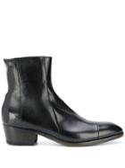 Silvano Sassetti Leather Ankle Boots - Black