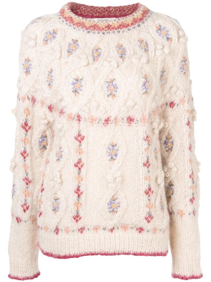 Mes Demoiselles Round Neck Cable Knit Jumper - Neutrals