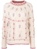 Mes Demoiselles Round Neck Cable Knit Jumper - Neutrals