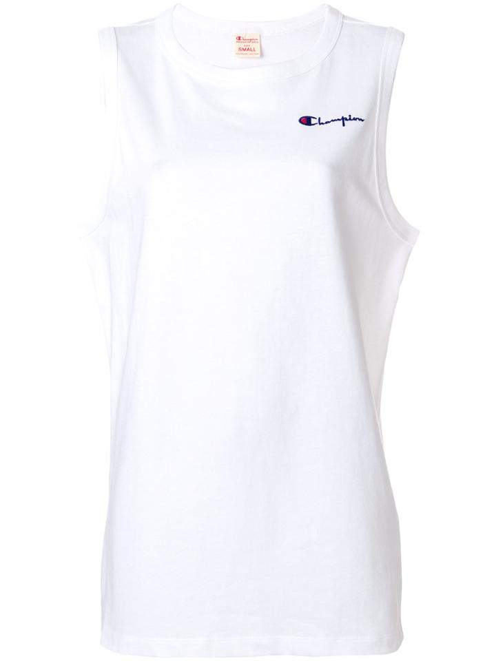 Champion Logo Tlong Tank Top - White