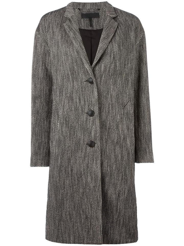 Rag & Bone 'blankett' Diagonal Stripe Coat, Women's, Size: Xs, Black, Cotton/wool/nylon/cotton