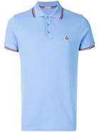 Moncler Tipped Logo Polo Shirt - Blue