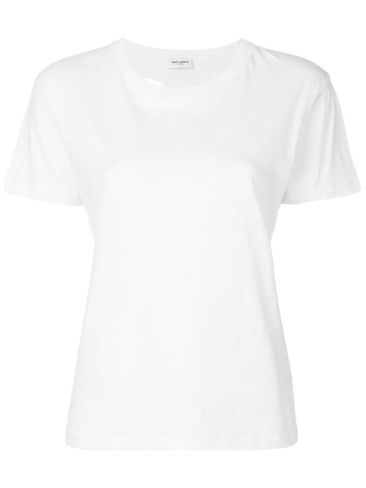 Saint Laurent Heart Cut Out Classic T-shirt - White