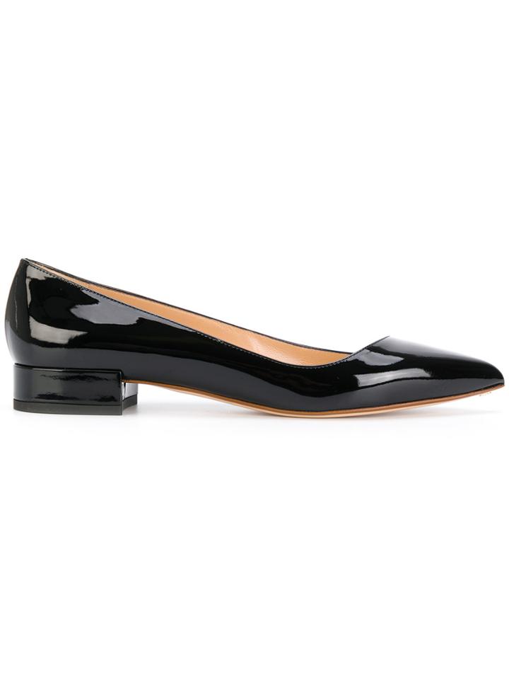 Francesco Russo Pointed Toe Ballerinas - Black