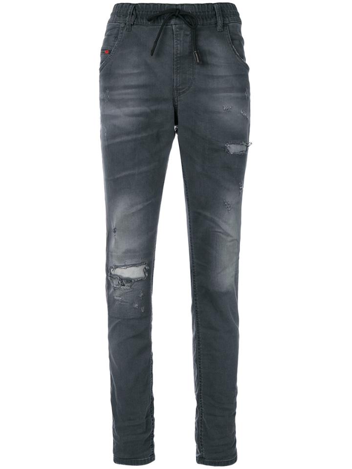 Diesel Drawstring Boyfriend Jeans - Grey