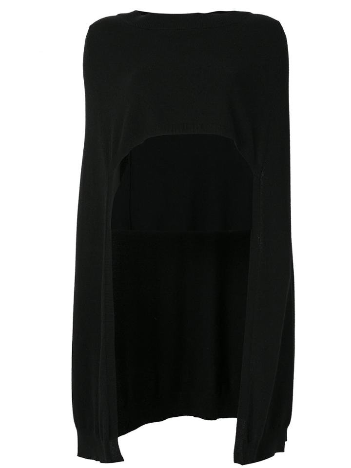 Barrie High Low Cape - Black