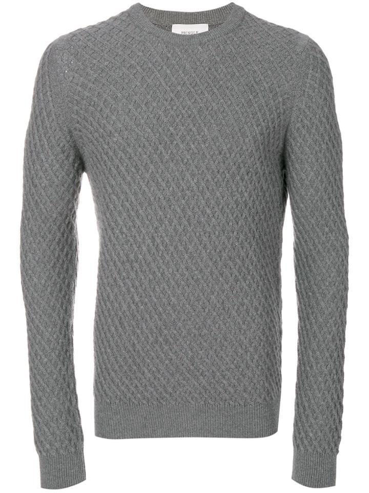 Pringle Of Scotland Textured 3d Stitch Jumper - Grey