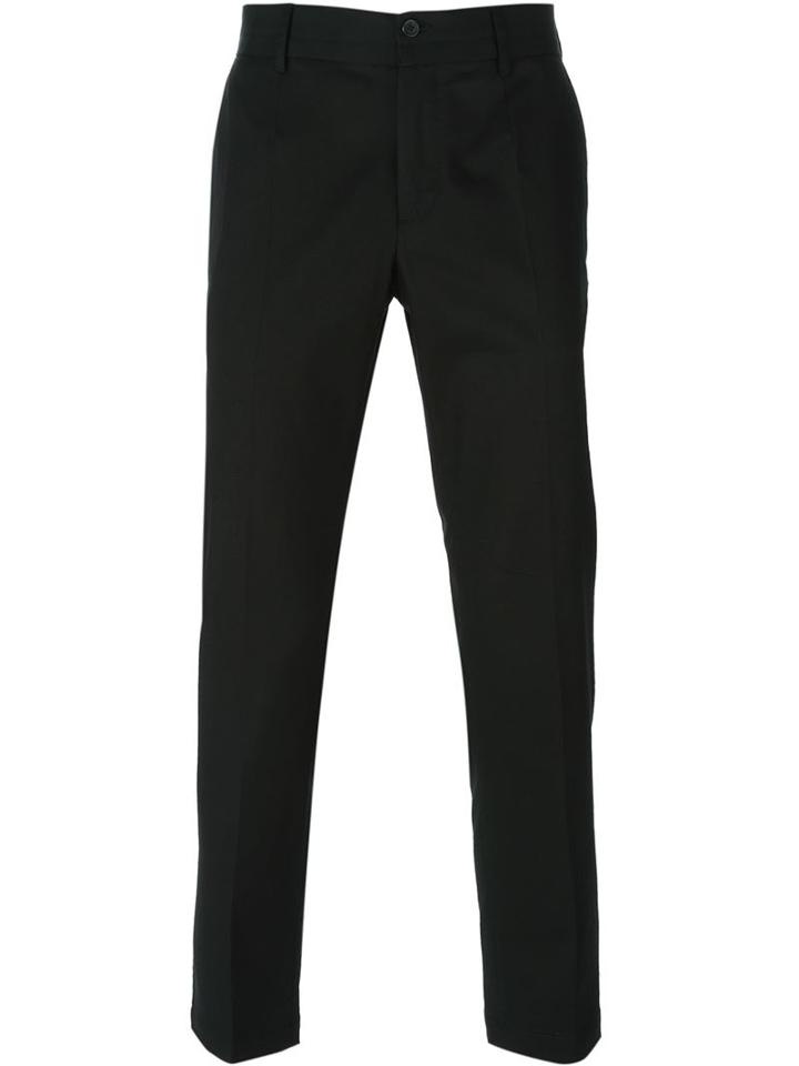 Dolce & Gabbana Tailored Trousers, Men's, Size: 50, Black, Cotton/spandex/elastane