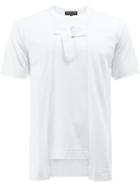 Comme Des Garçons Homme Plus Buckle Front T-shirt - White