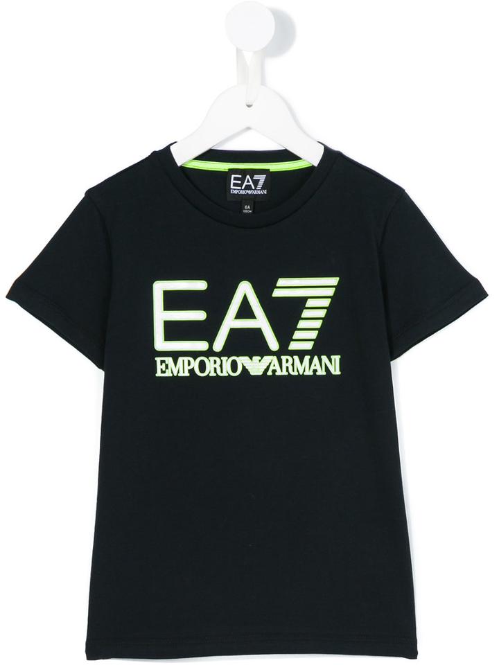Ea7 Kids - Logo Print T-shirt - Kids - Cotton - 10 Yrs, Boy's, Blue