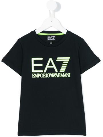 Ea7 Kids - Logo Print T-shirt - Kids - Cotton - 10 Yrs, Boy's, Blue