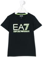 Ea7 Kids - Logo Print T-shirt - Kids - Cotton - 10 Yrs, Boy's, Blue