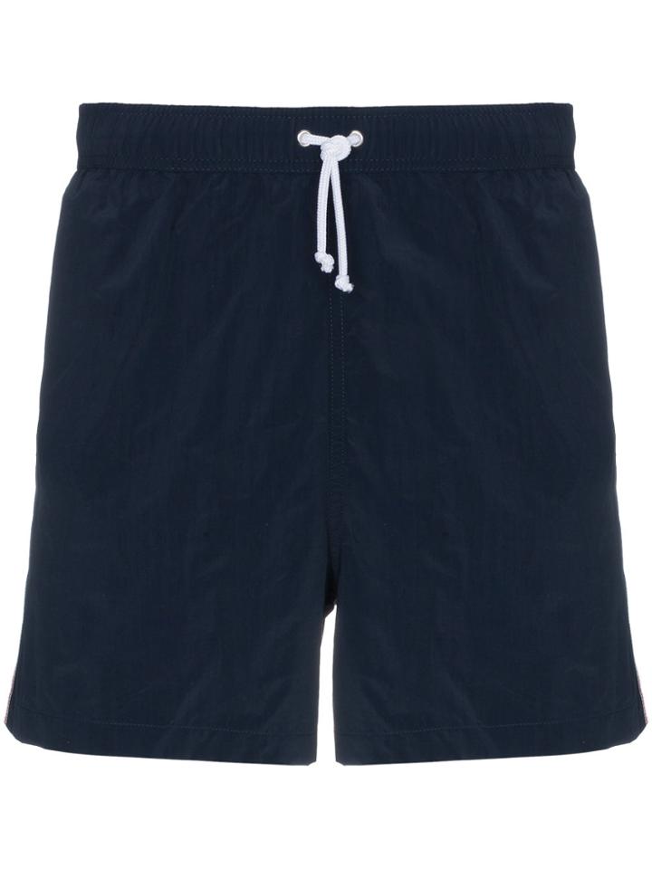 Thom Browne Swim Shorts With Stripe Detail - Blue