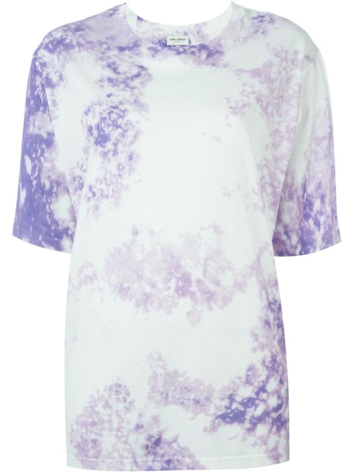 Saint Laurent Tie Dye T-shirt, Women's, Size: M, Pink/purple, Cotton