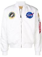 Alpha Industries Nasa Patch Bomber Jacket - White