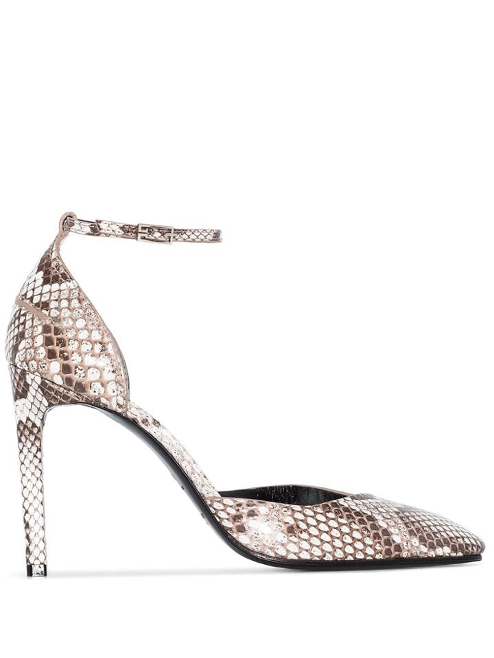 Givenchy Grey Snakeskin Effect 100 Leather Pumps