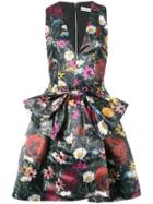 Alice+olivia Floral Print Bow Dress - Black