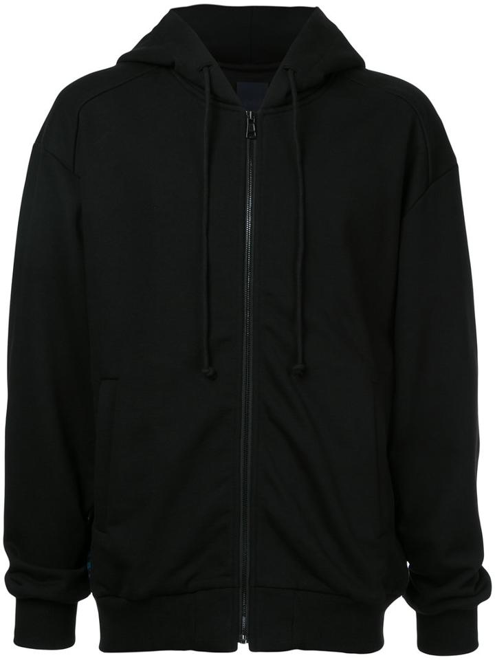 Juun.j - Back Print Zipped Hoodie - Men - Cotton - 48, Black, Cotton