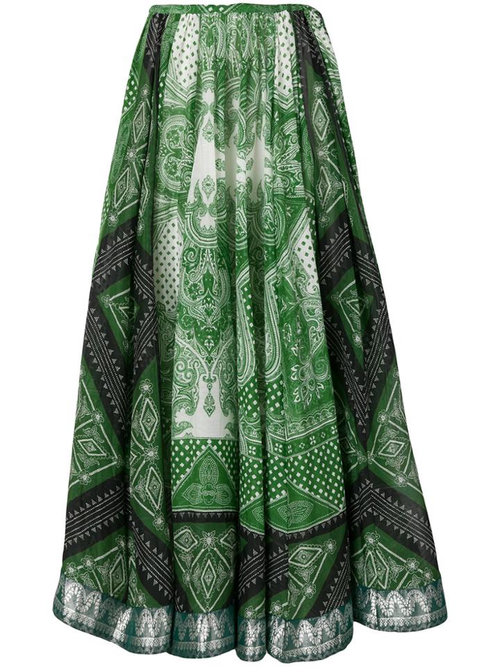 Etro Signature Printed Skirt - Green