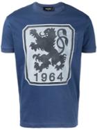 Dsquared2 Lion Print T-shirt, Men's, Size: Large, Blue, Cotton