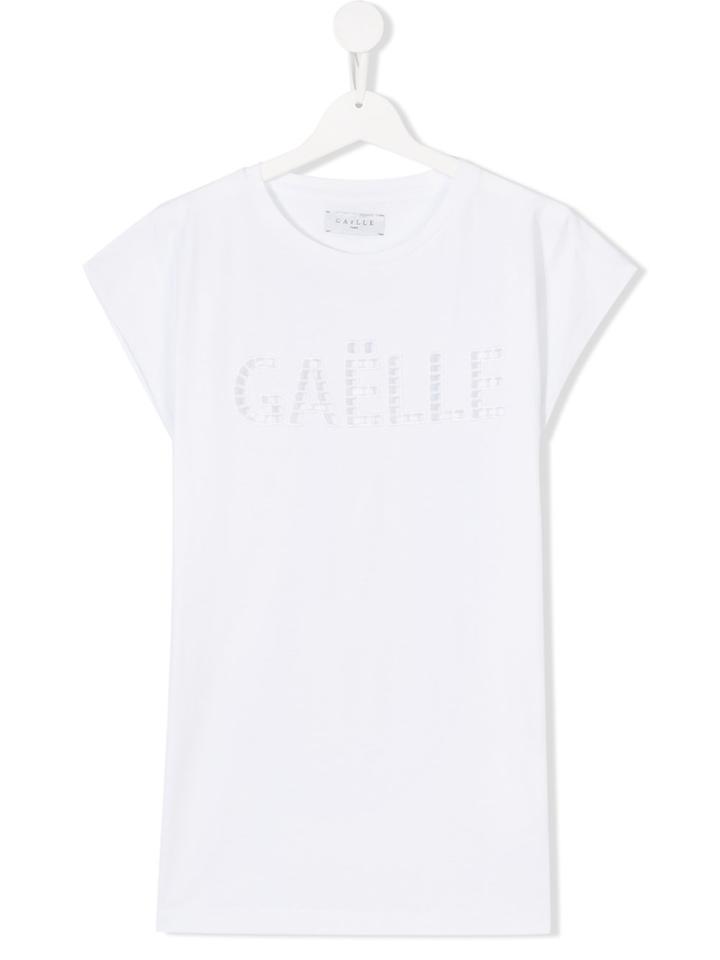 Gaelle Paris Kids Cut-out Logo T-shirt - White