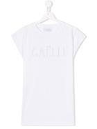 Gaelle Paris Kids Cut-out Logo T-shirt - White