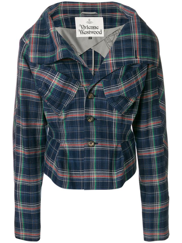 Vivienne Westwood Fitted Check Jacket - Blue