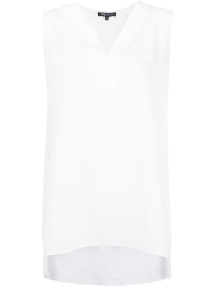 Lafayette 148 V-neck Tank Top, Women's, Size: Xs, White, Silk