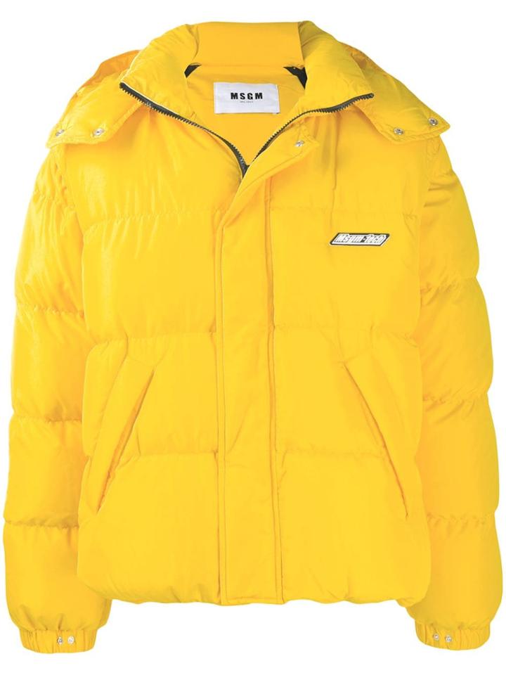 Msgm Zipped Padded Jacket - Yellow