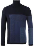 Pal Zileri Tonal Colour Block Jumper, Men's, Size: 46, Blue, Wool/mohair/polyamide