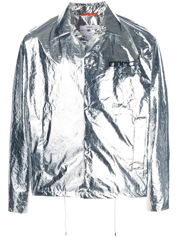 Oamc Metallic Shirt-jacket - Silver