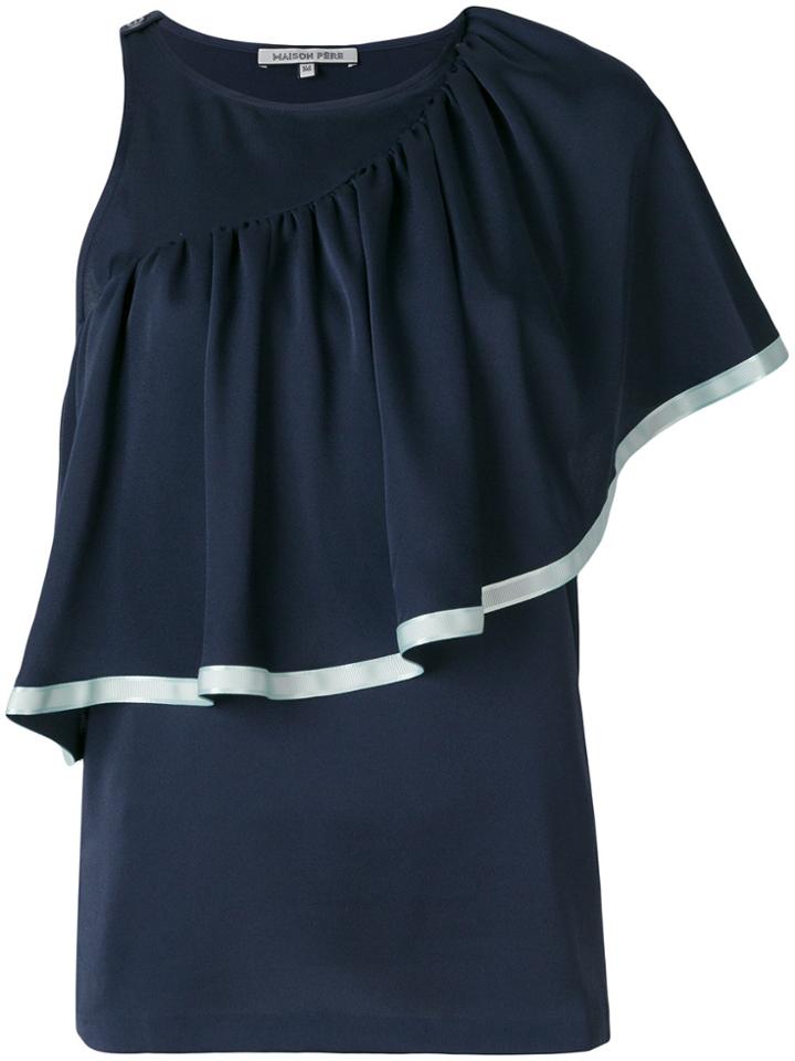 Maison Père Flared Loose Top - Blue