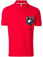 Sun 68 Floral Print Polo Shirt - Red