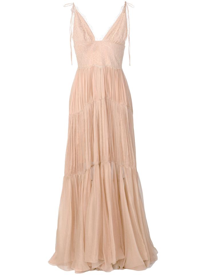 Maria Lucia Hohan Lace Pleated Vanessa Gown - Metallic