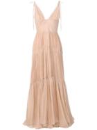 Maria Lucia Hohan Lace Pleated Vanessa Gown - Metallic