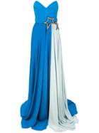 Francesco Paolo Salerno Star Embellished Evening Dress - Blue