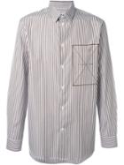 Cmmn Swdn Striped Shirt, Men's, Size: 46, Brown, Cotton