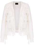 Andrea Bogosian Fringed Coat - White