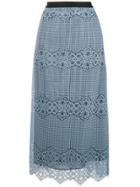 Pinko Lace Overlay Long Skirt - Blue