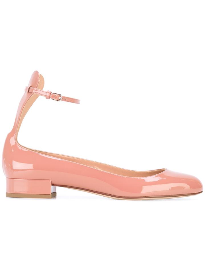 Francesco Russo Ankle Strap Ballerinas - Pink & Purple