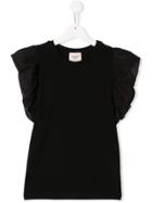 Mariuccia Milano Kids Teen Ruffle-sleeve Top - Black