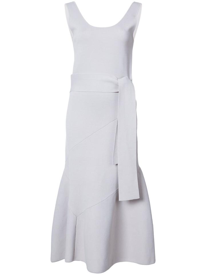 Belted Knit Dress - Women - Merino - 8, Grey, Merino, Rebecca Vallance