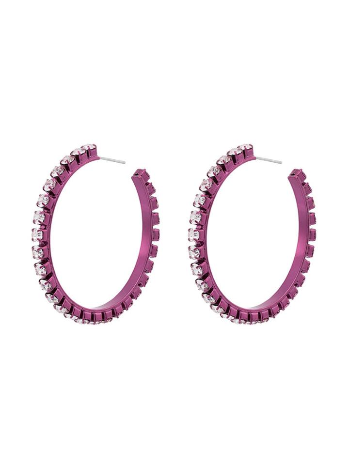 Area Pink Dorinda Crystal Hoop Earrings